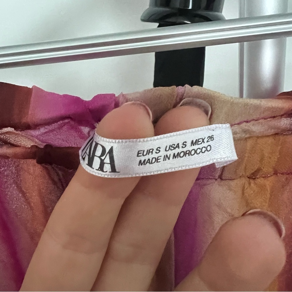 Zara Sheer Ombre Stripe Pants | Fairycore Boho Ruffle Hem S - Picture 7 of 7